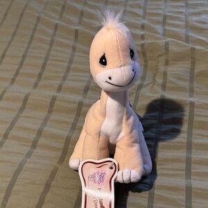 Precious Moments Peach and White Dino Plush with Tuft